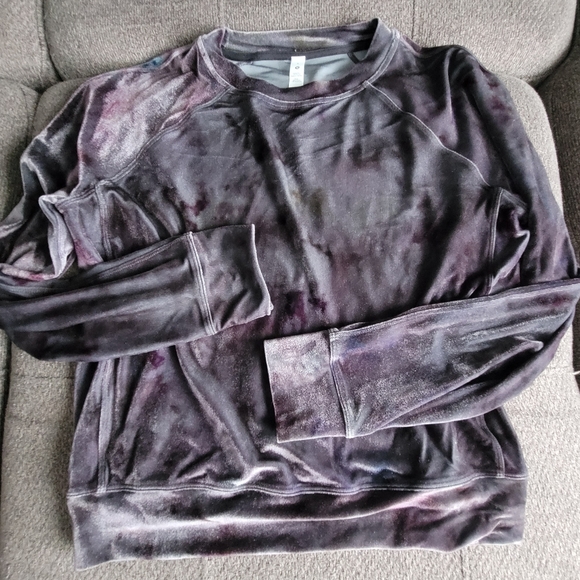 Lululemon Velour Warm Down Crew. Size 6. Interstellar dark grey multi. - Picture 1 of 4